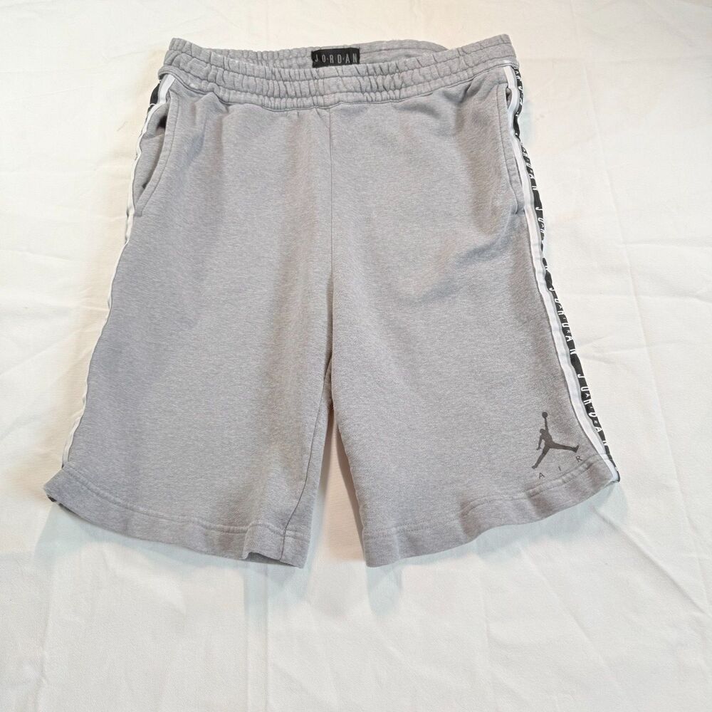 Jordan Jumpman Air Taped Fleece Shorts Mens Large Heather Grey Graphic Athletic